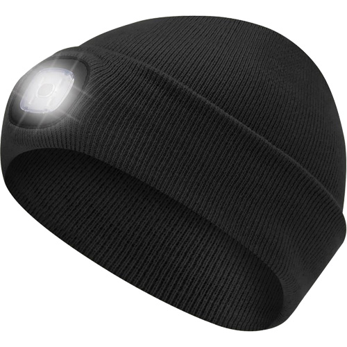 5678 Tuque en tricot avec lampe frontale &agrave; DEL, Doublure en Molleton, Taille unique, Noir Ottawa Fastener Supply