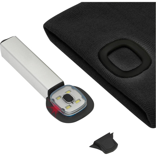 5678 Tuque en tricot avec lampe frontale &agrave; DEL, Doublure en Molleton, Taille unique, Noir Ottawa Fastener Supply