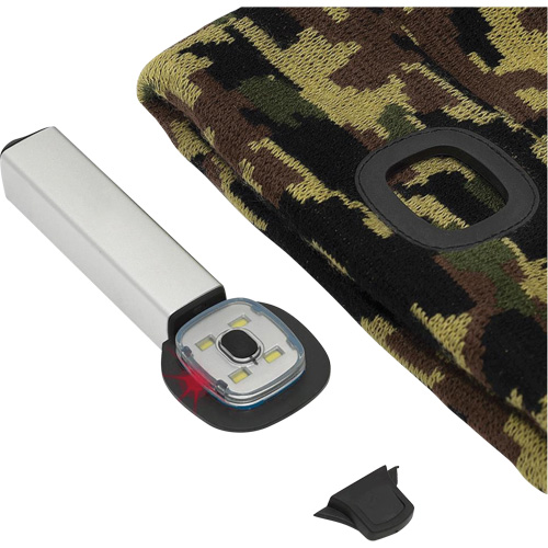 5677 Tuque en tricot avec lampe frontale &agrave; DEL, Doublure en Molleton, Taille unique, Camo Ottawa Fastener Supply