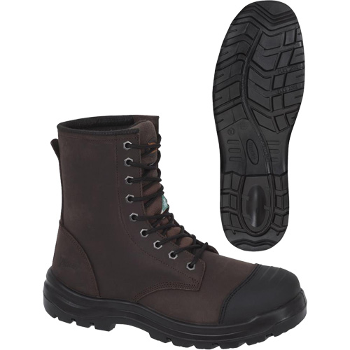 1028 Bottes de travail 8" marron, Cuir, Embout Acier, Taille 10 Ottawa Fastener Supply