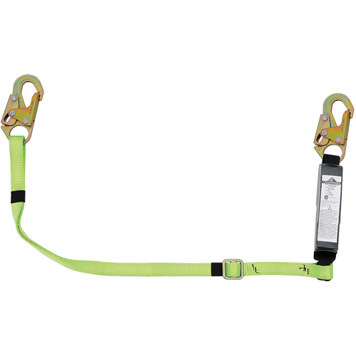 SA-5400-6A Adjustable Shock Absorbing Lanyard, 6', Snap Hook Center, Snap Hook Leg Ends, Polyester Ottawa Fastener Supply