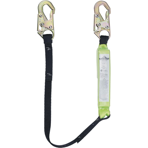 SA-6400-4 Shock Absorbing Lanyard, 4', Snap Hook Center, Snap Hook Leg Ends, Polyester Ottawa Fastener Supply