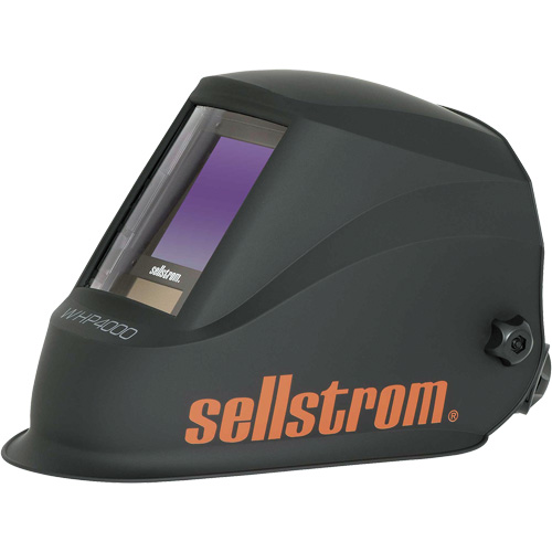 WHP4000 Premium Series ADF Welding Helmet with Extra-Large Blue Lens Technology, 3.94" L x 3.28" W View Area, Black/Orange Ottawa Fastener Supply