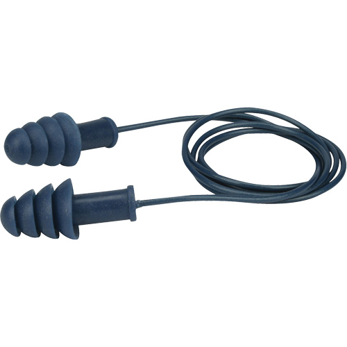Metal-Detectable Reusable TPR Earplugs, Corded, Bulk - Box, 27 dB NRR, One-Size Ottawa Fastener Supply