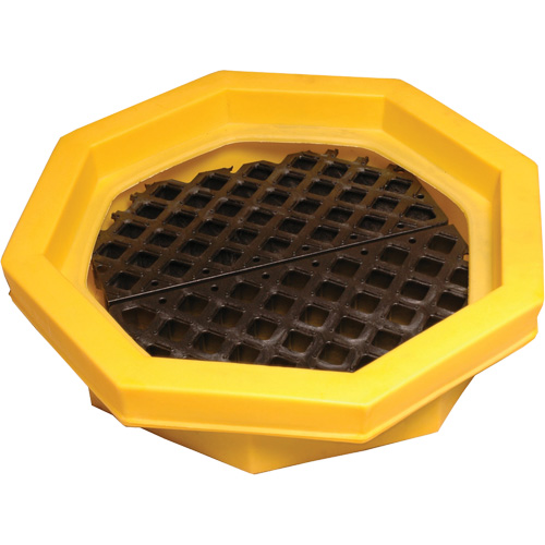 Ultra-Drum Tray&reg; with Grating, 32" L x 32" W x 8.1" H, 21.1 US gal. Spill Capacity Ottawa Fastener Supply