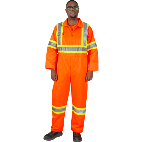 Unlined Safety Coveralls, Medium, High Visibility Orange Ottawa Fastener Supply
