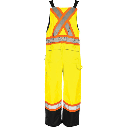 TO1 Winter Traffic Overalls, Polyester, Small, Black/High Visibility Lime-Yellow Ottawa Fastener Supply