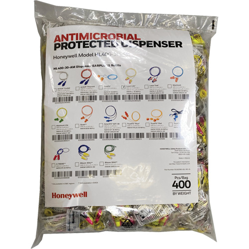 Recharge de bouchons doreille LL-30 pour le distributeur HL400, Vrac - Sac en poly, Avec cordon Ottawa Fastener Supply
