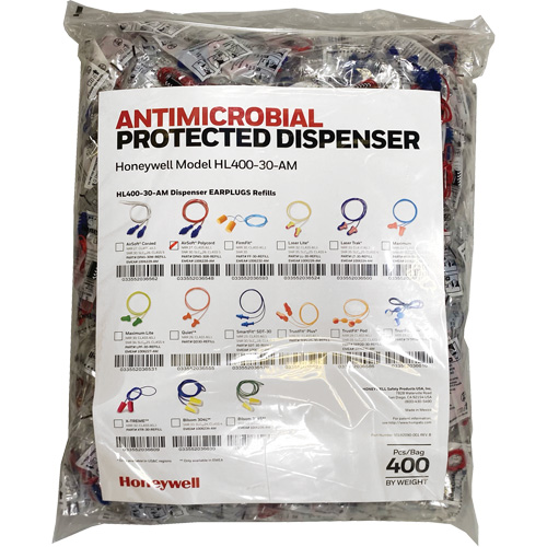 AS-30R Earplugs Refill for HL400 Dispenser, Bulk - Polybag, Corded Ottawa Fastener Supply