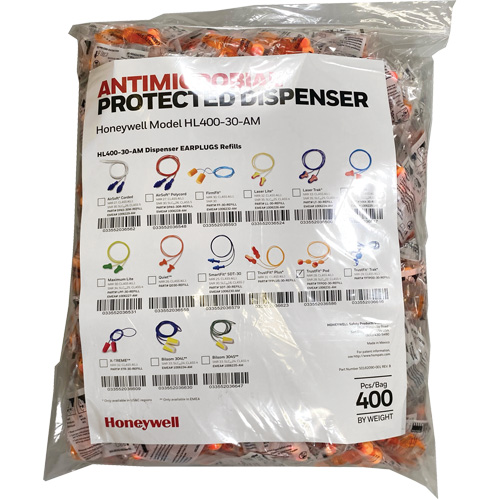 TF-30 Earplugs Refill for HL400 Dispenser, Bulk - Polybag, Corded Ottawa Fastener Supply