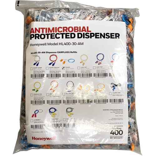Recharge de bouchons doreille FF-30 pour le distributeur HL400, Vrac - Sac en poly, Avec cordon Ottawa Fastener Supply