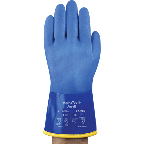 AlphaTec&reg; 23-202 PVC Gloves, Size 8, 11.8" L, Cotton, Fleece Inner Lining Ottawa Fastener Supply