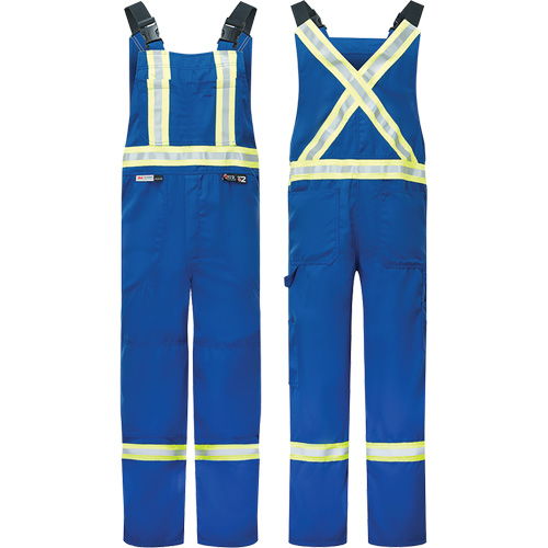 Westex&reg; DH Antistatic 6.5 oz. Flame Resistant Bib Pants, Small, Royal Blue Ottawa Fastener Supply
