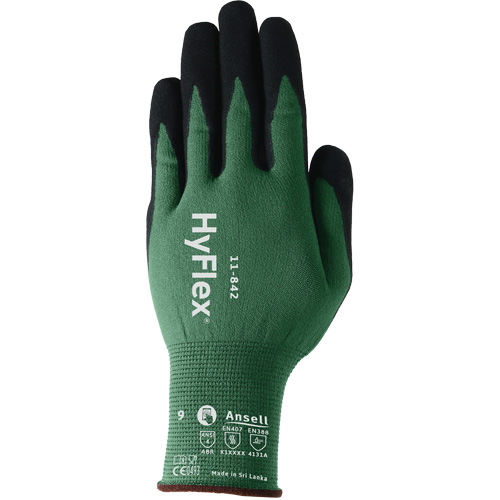 Gants polyvalents &eacute;coresponsables HyFlex 11-842, 5, R&ecirc;vetement Mousse de nitrile, Calibre 15, Enveloppe en Nylon Ottawa Fastener Supply