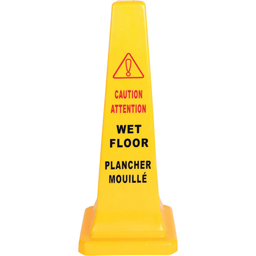 Wet Floor Safety Cone, Bilingual with Pictogram Ottawa Fastener Supply