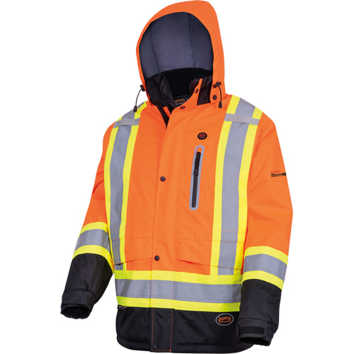 5407 Manteau de s&eacute;curit&eacute; imperm&eacute;able, isol&eacute;e et chauff&eacute;e, Hommes, Petit, Orange haute visibilit&eacute; Ottawa Fastener Supply