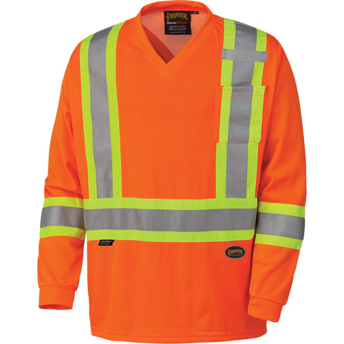 6984 Traffic Micro Mesh Long-Sleeved Safety Shirt, Small, High Visibility Orange Ottawa Fastener Supply