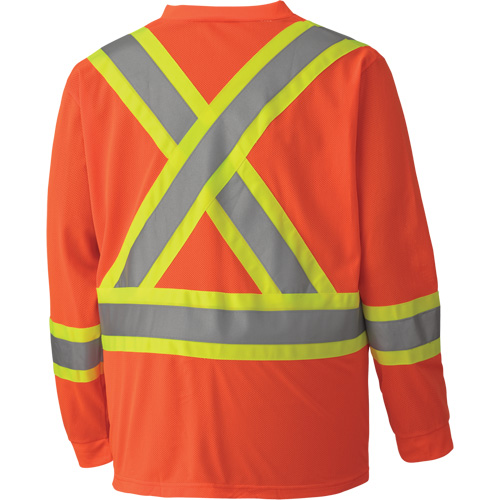 6984 Traffic Micro Mesh Long-Sleeved Safety Shirt, Small, High Visibility Orange Ottawa Fastener Supply