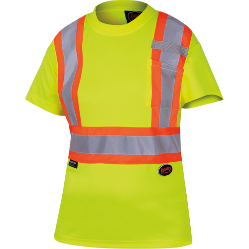 6949 T-shirt de s&eacute;curit&eacute; en il-de-perdrix pour femme, Polyester, T-petit, Jaune lime haute visibilit&eacute; Ottawa Fastener Supply