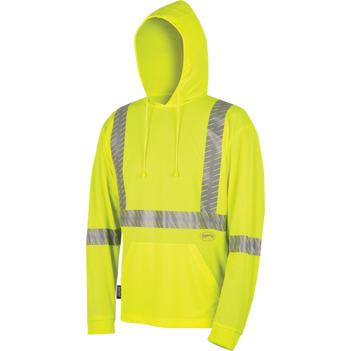 6965 Bird's-Eye Safety Hoodie, Small, High Visibility Lime-Yellow Ottawa Fastener Supply