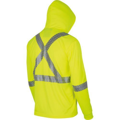 6965 Bird's-Eye Safety Hoodie, Small, High Visibility Lime-Yellow Ottawa Fastener Supply