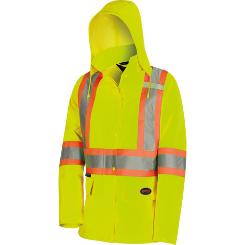 5628W The Rock Women's 300D  Quilted Safety Parka, Polyester/Polyurethane, High Visibility Lime-Yellow, X-Small Ottawa Fastener Supply