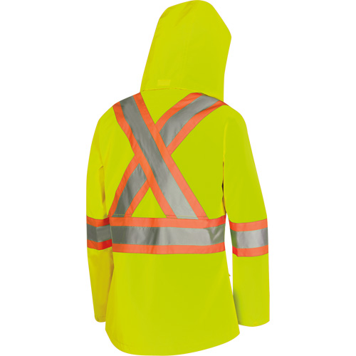 5628W The Rock Women's 300D  Quilted Safety Parka, Polyester/Polyurethane, High Visibility Lime-Yellow, X-Small Ottawa Fastener Supply