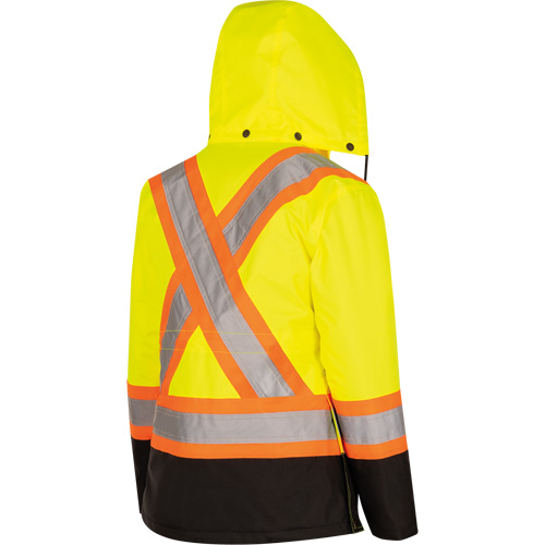 5021BBW Women's  7-in-1 Waterproof Jacket with Hood, Polyester/Polyurethane, High Visibility Lime-Yellow, X-Small Ottawa Fastener Supply