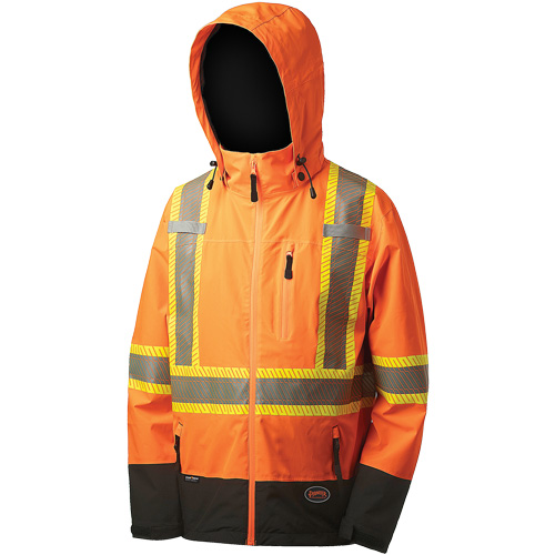 5220 Softshell Waterproof Premium  Safety Jacket, Polyester, High Visibility Orange, 2X-Large Ottawa Fastener Supply
