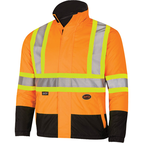 5770 Waterproof Reversible Safety Jacket, Polyester/Polyurethane, High Visibility Orange, Small Ottawa Fastener Supply