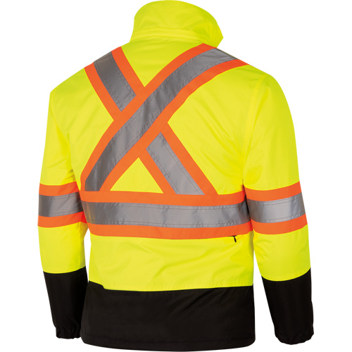 5771 Waterproof Reversible Safety Jacket, Polyester/Polyurethane, High Visibility Lime-Yellow, Small Ottawa Fastener Supply