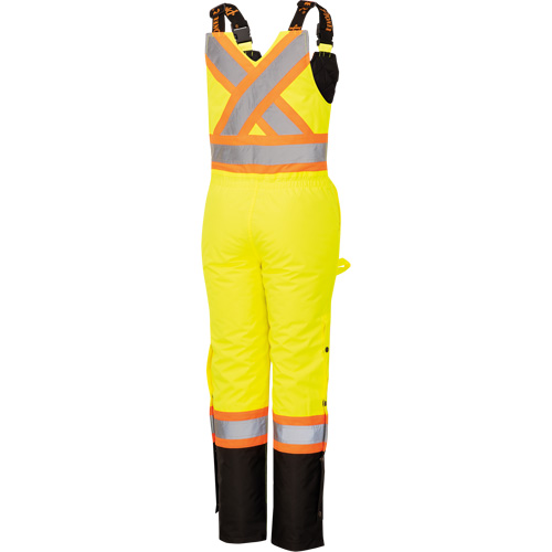 5041BBW Women's High-Visibility Waterproof Safety Overalls, Polyester, X-Small, Black/High Visibility Lime-Yellow Ottawa Fastener Supply