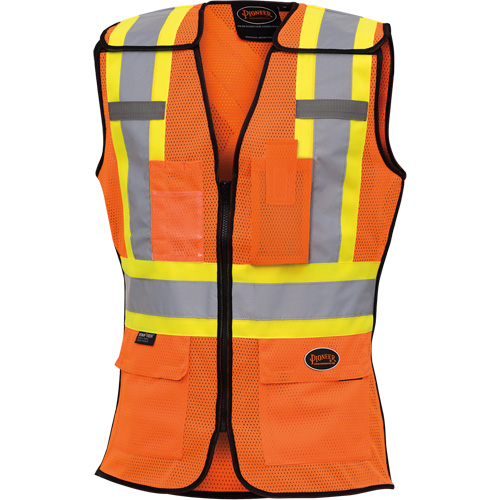 486 Women's High-Visibility Safety Tear-Away Vest, High Visibility Orange, X-Small, Polyester Ottawa Fastener Supply