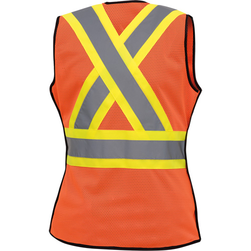 486 Women's High-Visibility Safety Tear-Away Vest, High Visibility Orange, X-Small, Polyester Ottawa Fastener Supply