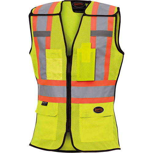 489 Women's High-Visibility Safety Tear-Away Vest, High Visibility Lime-Yellow, X-Small, Polyester Ottawa Fastener Supply