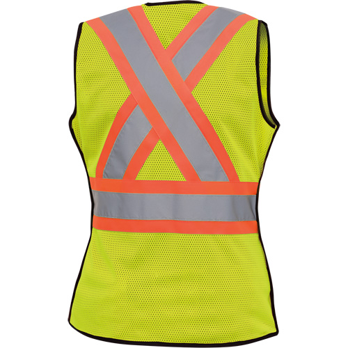 489 Women's High-Visibility Safety Tear-Away Vest, High Visibility Lime-Yellow, X-Small, Polyester Ottawa Fastener Supply