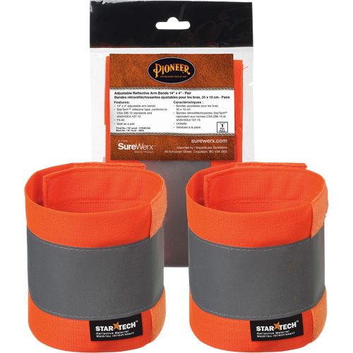 140A High-Visibility Orange Adjustable 14" X 4" Reflective Armband Ottawa Fastener Supply