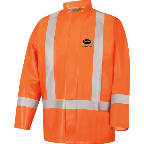 5990J Manteau de s&eacute;curit&eacute; imperm&eacute;able tr&egrave;s robuste ignifuge et r&eacute;sistant aux arcs &eacute;lectriques, Petit, Orange haute visibilit&eacute;, 11 cal/cm² Ottawa Fastener Supply