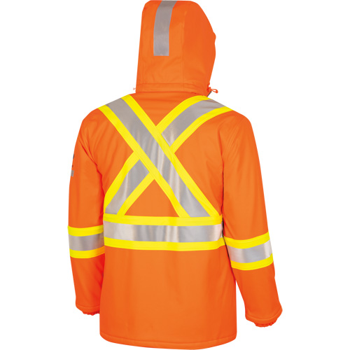 5884 Manteau imperm&eacute;able ignifuge et r&eacute;sistant aux arcs &eacute;lectriques avec capuchon Flash-Gard, Petit, Orange haute visibilit&eacute;, 51 cal/cm² Ottawa Fastener Supply