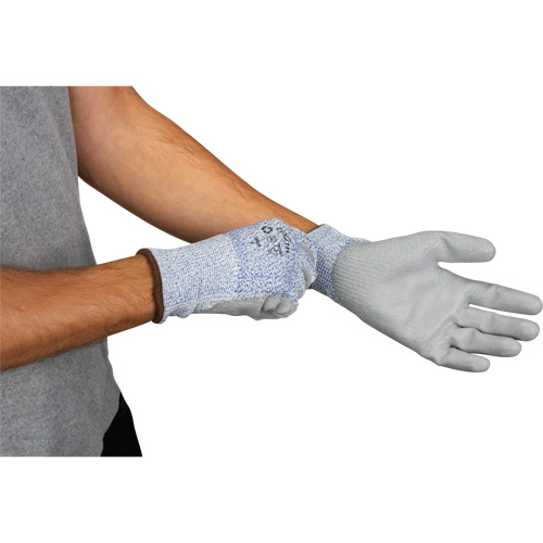 Eco-Friendly Stretch Cut-Resistant Gloves, Size 10, 13 Gauge, Polyurethane Coated, HPPE/RPET Shell, ASTM ANSI Level A2 Ottawa Fastener Supply