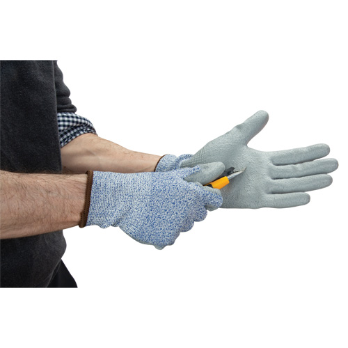 Eco-Friendly Stretch Cut-Resistant Gloves, Size 10, 13 Gauge, Polyurethane Coated, HPPE/RPET Shell, ASTM ANSI Level A2 Ottawa Fastener Supply