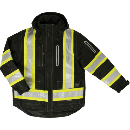 Ripstop 4-in-1 Safety Jacket, Polyester, Black, Small Ottawa Fastener Supply
