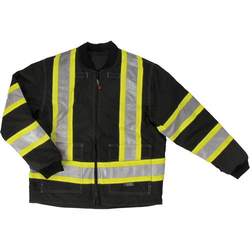 Ripstop 4-in-1 Safety Jacket, Polyester, Black, Small Ottawa Fastener Supply