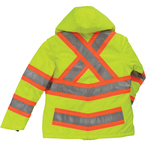 Womens Insulated Flex Safety Jacket, Polyester, High Visibility Lime-Yellow, Small Ottawa Fastener Supply