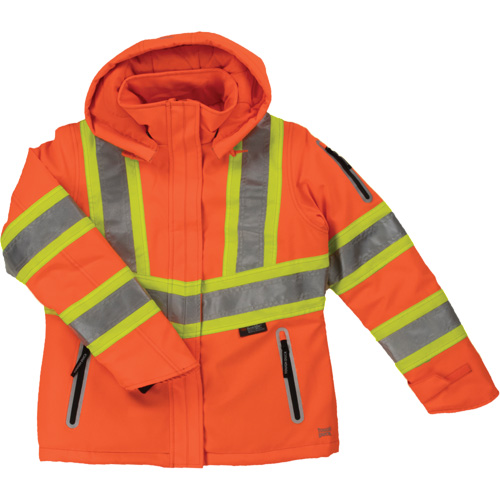 Womens Insulated Flex Safety Jacket, Polyester, High Visibility Orange, Small Ottawa Fastener Supply