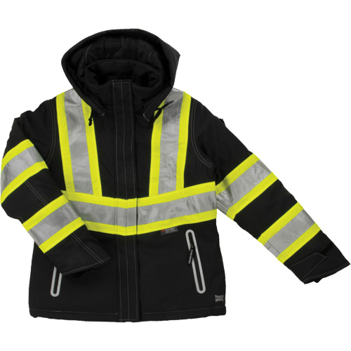 Womens Insulated Flex Safety Jacket, Polyester, Black, Large Ottawa Fastener Supply