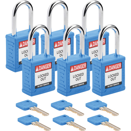 Cadenas de verrouillage Velocity, Bleu, Cl&eacute;s diff&eacute;rentes, Nylon, Largeur de 1-1/2" Ottawa Fastener Supply