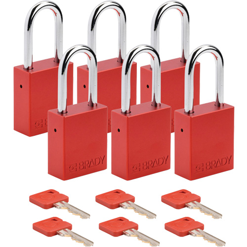 Lockout Padlock, Safety Padlock, Keyed Alike, Aluminum, 1-1/2" Width Ottawa Fastener Supply