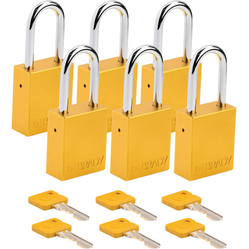 Lockout Padlock, Safety Padlock, Keyed Alike, Aluminum, 1-1/2" Width Ottawa Fastener Supply