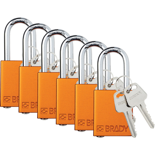 Lockout Padlock, Safety Padlock, Keyed Alike, Aluminum, 1-1/2" Width Ottawa Fastener Supply